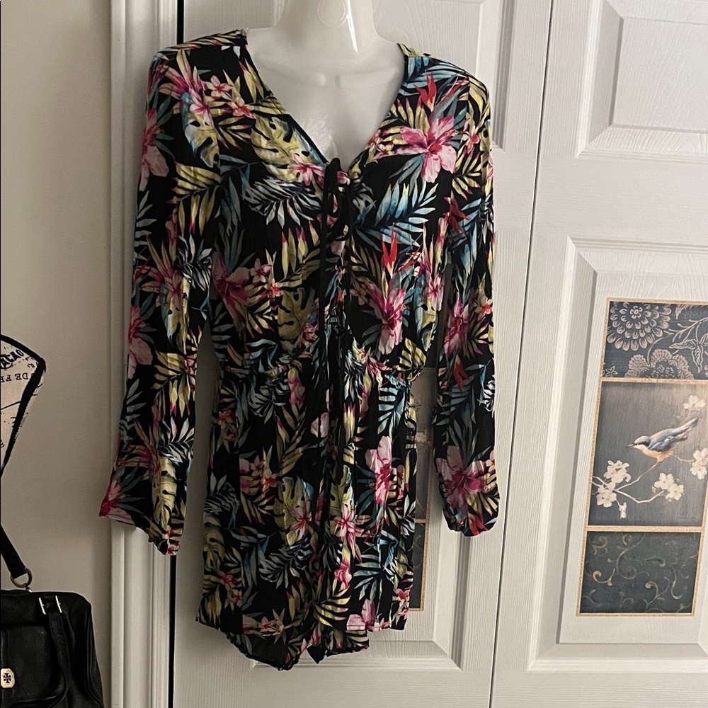😃Floral Black Women's Romper